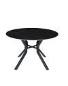 Tavolo Rotondo Aurora Ø120 con Piano Ceramica Nero Opaco e Struttura Nera – Eleganza Moderna