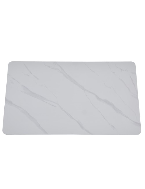 Tavolo Rettangolare Megalit con Piano in Ceramica Bianco Lucido e Struttura Nera – Design Moderno