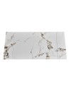 Tavolo Allungabile Expandia 120x85 con Piano in Ceramica Effetto Marmo Bianco e Gambe Nere