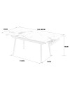 Tavolo Allungabile Expandia 120x85 con Piano in Ceramica Effetto Marmo Bianco e Gambe Nere