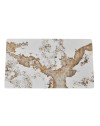 Tavolo Linus2358 con piano in ceramica effetto marmo bianco pandora brown lucido e gambe in metallo nero 140x80x76H