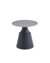 Set Tavolini Dual Rotondi in Ceramica Grigio Opaco con Struttura in Metallo Nero – Coppia Tavoli Salotto Moderni
