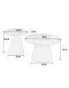 Set Tavolini Dual Rotondi in Ceramica Grigio Opaco con Struttura in Metallo Nero – Coppia Tavoli Salotto Moderni