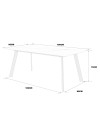 Tavolo Rettangolare Imperial 180x90 in Ceramica Effetto Marmo bianco Lucido e oro con Gambe in Metallo Nero