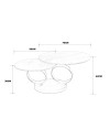 Tavolino Doppio Gleam in Ceramica Grigio Lucido con Struttura Nera – Set Moderno Salvaspazio