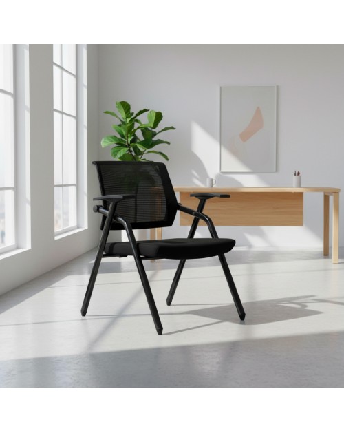 Sedia da Ufficio Fabula con Schienale in Rete e Gambe in metallo nero