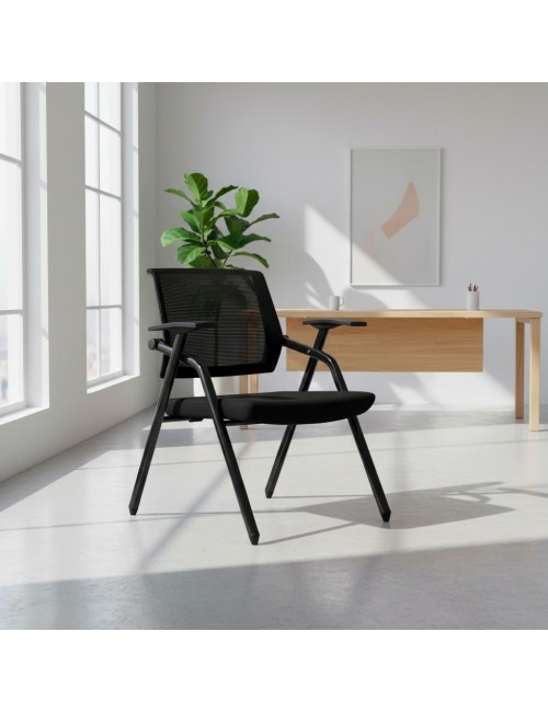 Sedia da Ufficio Fabula con Schienale in Rete e Gambe in metallo nero
