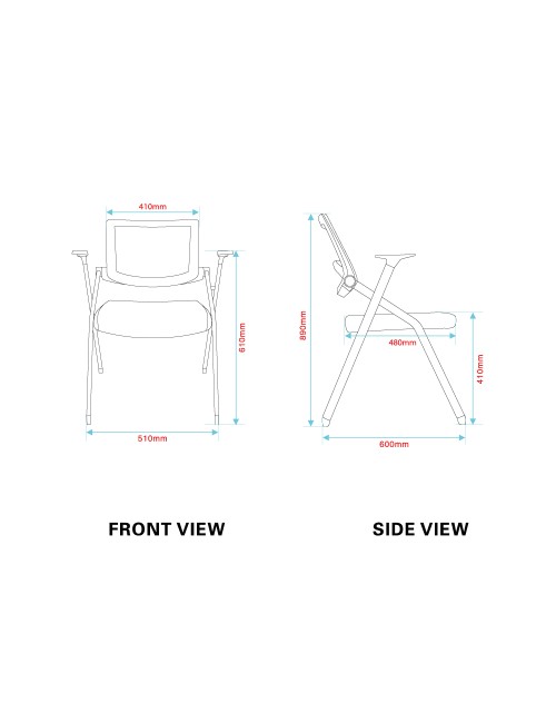 Sedia da Ufficio Fabula con Schienale in Rete e Gambe in metallo nero