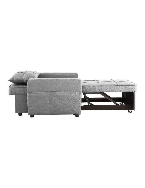 Poltrona Letto Miray in Tessuto Grigio con Seduta Trapuntata – Design Salvaspazio