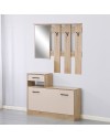 Mobile ingresso con specchio RudolfXL colore rovere e beige