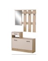 Mobile ingresso con specchio RudolfXL colore rovere e beige