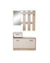 Mobile ingresso con specchio RudolfXL colore rovere e beige