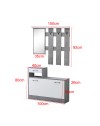 Mobile ingresso con specchio RudolfXL colore rovere e beige