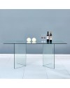 Tavolo in vetro trasparente temperato Nespolo 160x90x75H