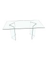 Tavolo in vetro trasparente temperato Nespolo 160x90x75H