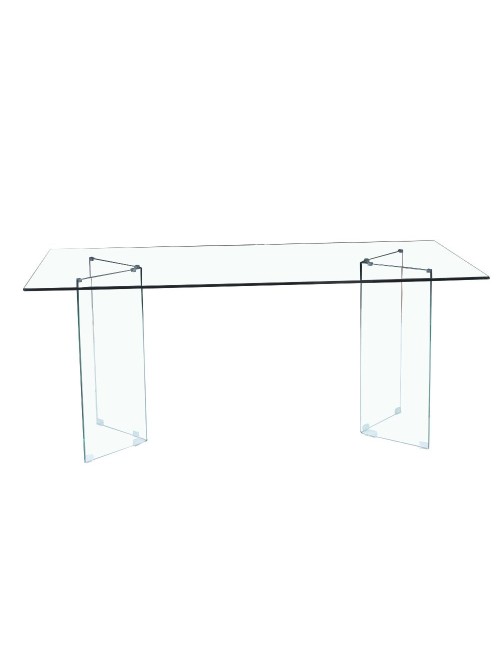 Tavolo in vetro trasparente temperato Nespolo 160x90x75H