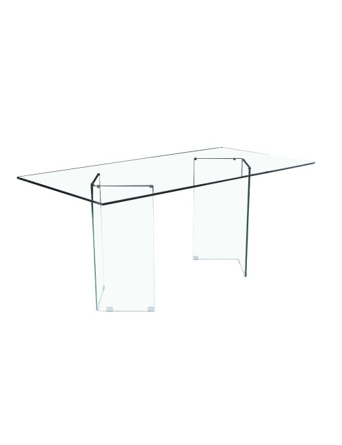 Tavolo in vetro trasparente temperato Nespolo 160x90x75H