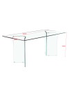 Tavolo in vetro trasparente temperato Nespolo 160x90x75H