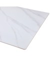 Tavolo da Pranzo Hunter 160×90 cm in Ceramica Effetto Marmo Bianco con Gambe Design Bianche