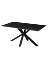 Tavolo da Pranzo Hunter 160×90 cm in Ceramica Effetto Marmo nero con Gambe Design nere