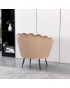 Poltrona Orel a Conchiglia in Velluto Beige – Design Elegante e Avvolgente