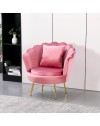 Poltrona Orel a Conchiglia in Velluto Rosa – Design Elegante e Avvolgente