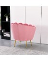Poltrona Orel a Conchiglia in Velluto Rosa – Design Elegante e Avvolgente