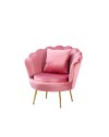 Poltrona Orel a Conchiglia in Velluto Rosa – Design Elegante e Avvolgente