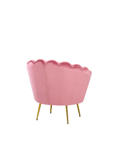 Poltrona Orel a Conchiglia in Velluto Rosa – Design Elegante e Avvolgente