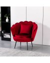 Poltrona Orel a Conchiglia in Velluto Rosso – Design Elegante e Avvolgente