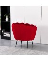 Poltrona Orel a Conchiglia in Velluto Rosso – Design Elegante e Avvolgente