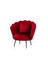 Poltrona Orel a Conchiglia in Velluto Rosso – Design Elegante e Avvolgente