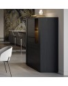 Vetrina credenza 2 ante nero Alce 117x49x157h