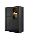 Vetrina credenza 2 ante nero Alce 117x49x157h