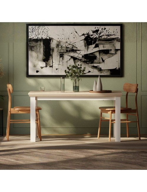 Tavolo Allungabile Essenza Rovere e bianco 150/200 cm – Stile Classico Moderno