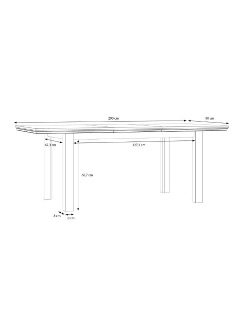 Tavolo Allungabile Essenza Rovere e bianco 150/200 cm – Stile Classico Moderno