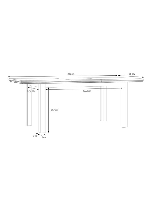 Tavolo Allungabile Essenza Rovere e Grigio Scuro 150/200 cm – Stile Classico Moderno
