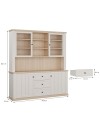 Vetrina Essenza 4 Ante, 3 Cassetti e Nicchie a Giorno bianco e Rovere – Stile Classico Moderno