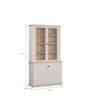 Vetrina Essenza 4 Ante Bianco e Rovere – Stile Classico Moderno