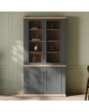 Vetrina Essenza 4 Ante Grigio scuro e Rovere – Stile Classico Moderno