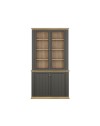 Vetrina Essenza 4 Ante Grigio scuro e Rovere – Stile Classico Moderno