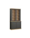 Vetrina Essenza 4 Ante Grigio scuro e Rovere – Stile Classico Moderno