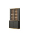 Vetrina Essenza 4 Ante Grigio scuro e Rovere – Stile Classico Moderno