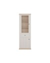 Vetrina Essenza 1 Anta Vetro e 1 Anta con Cassetto Bianco e Rovere 202 cm – Stile Classico