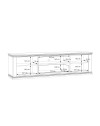 Porta TV Essenza 200 cm Bianco e Rovere con 2 Ante, Cassetto e Vano a giorno – Stile Classico Moderno