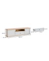 Porta TV Essenza 200 cm Bianco e Rovere con 2 Ante, Cassetto e Vano a giorno – Stile Classico Moderno