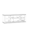 Porta TV Essenza 150 cm Bianco e Rovere con Anta, Cassetto e Vano a Giorno – Stile Classico Moderno