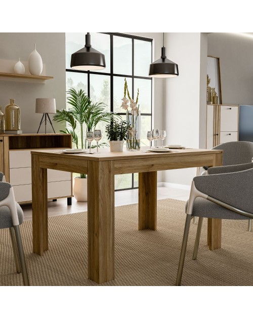 Tavolo Allungabile Neutra Rovere Medio 120/175 cm con Gambe Squadrate