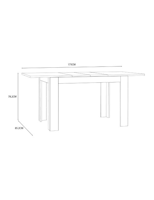 Tavolo Allungabile Neutra Rovere Medio 120/175 cm con Gambe Squadrate