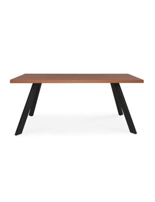 Tavolo da Pranzo Marburg 180×100 cm Rovere Noce e Acciaio Antracite – Design Industriale